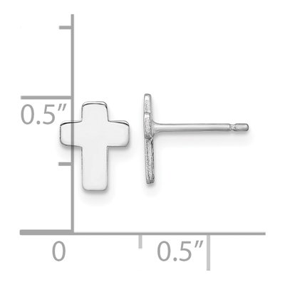 14K White Gold Cross Stud Earrings – view 5