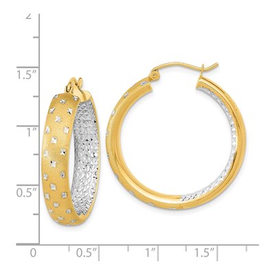 14K Yellow Gold 30mm Inside-Out Hoop Earrings – view 5