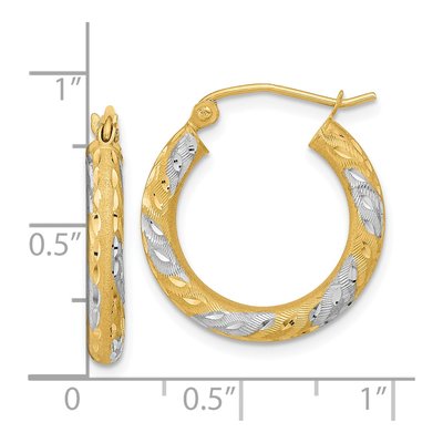 14K Yellow Gold 22mm Diamond-Cut Hoop Earrings – view 5