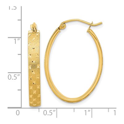 14K Yellow Gold Diamond-Cut Hoop Earrings – view 5