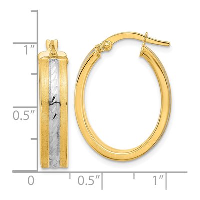 14K Yellow Gold 23mm Diamond-Cut Hoop Earrings – view 5
