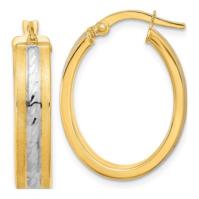 14K Yellow Gold 23mm Diamond-Cut Hoop Earrings
