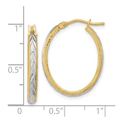 14K Yellow Gold 28mm Diamond-Cut Hoop Earrings – view 5