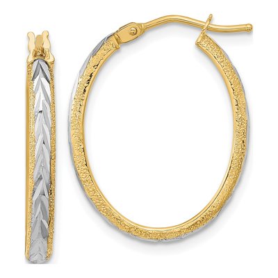 14K Yellow Gold 28mm Diamond-Cut Hoop Earrings
