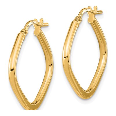 14K Rose Gold 24mm Square Tube Hoop Earrings – view 3
