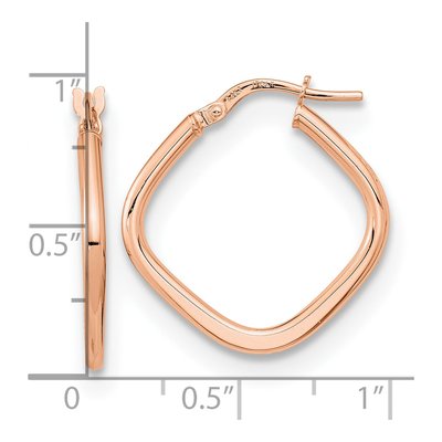 14K Rose Gold 24mm Square Tube Hoop Earrings – view 5