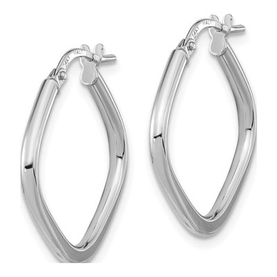 14K White Gold 24mm Square Tube Hoop Earrings – view 3