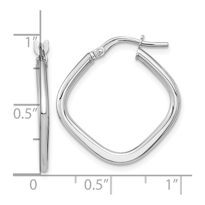 14K White Gold 24mm Square Tube Hoop Earrings – view 5