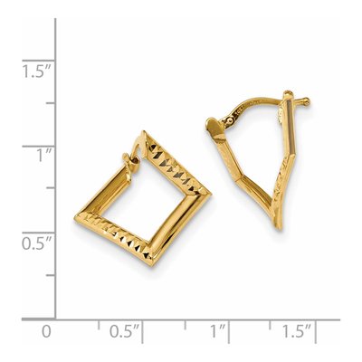 14K Yellow Gold 23mm Twisted Square Hoop Earrings – view 2