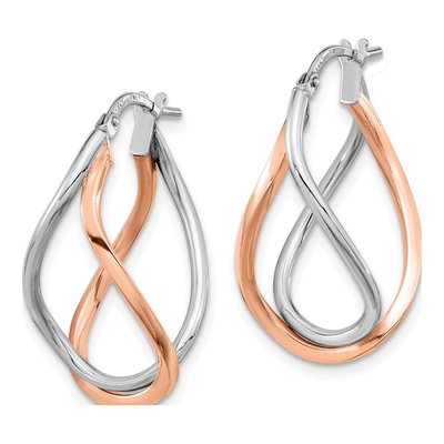 14K Yellow Gold 29mm Twisted Swirl Hoop Earrings – view 3