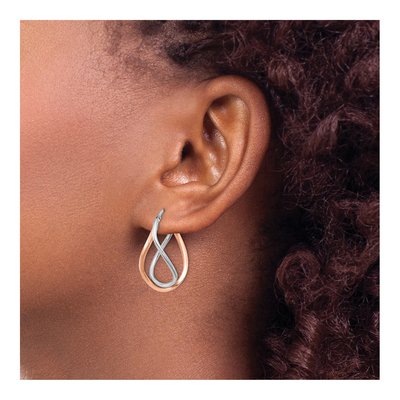 14K Yellow Gold 29mm Twisted Swirl Hoop Earrings – view 4