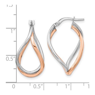 14K Yellow Gold 29mm Twisted Swirl Hoop Earrings – view 5