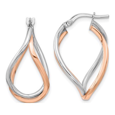 14K Yellow Gold 29mm Twisted Swirl Hoop Earrings