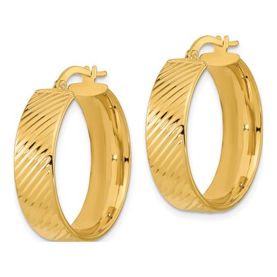 14K Yellow Gold 27mm Hoop Earrings – view 3