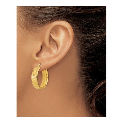 14K Yellow Gold 27mm Hoop Earrings – view 4