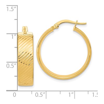 14K Yellow Gold 27mm Hoop Earrings – view 5