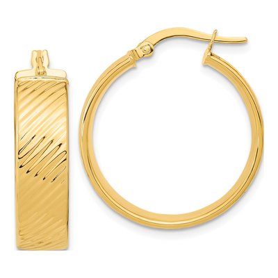 14K Yellow Gold 27mm Hoop Earrings