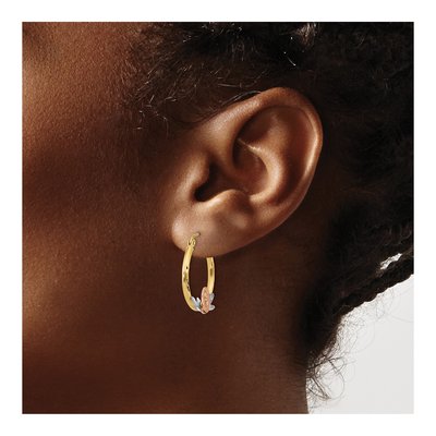 14K Tri-Color Gold Guadalupe Hoop Earrings – view 4