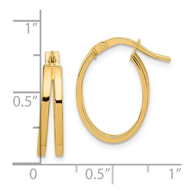 14K Yellow Gold Double Hoop Earrings – view 5