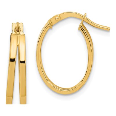 14K Yellow Gold Double Hoop Earrings