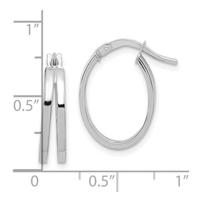 14K White Gold Double Hoop Earrings – view 4