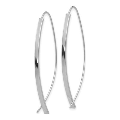 14K White Gold Square Tube Threader Earrings – view 2