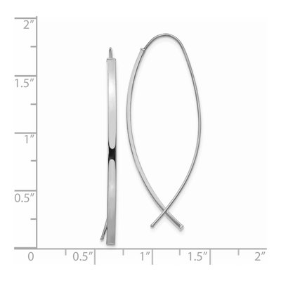 14K White Gold Square Tube Threader Earrings – view 3