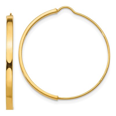 14K Yellow Gold 27mm Wire Hoop Earrings