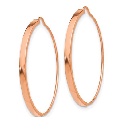 14K Rose Gold 27mm Wire Hoop Earrings – view 2
