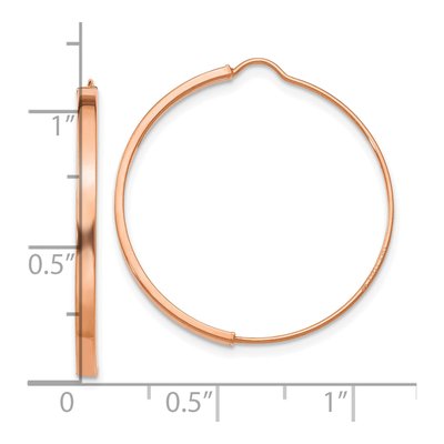 14K Rose Gold 27mm Wire Hoop Earrings – view 4