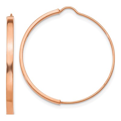 14K Rose Gold 27mm Wire Hoop Earrings