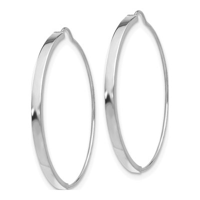 14K White Gold 27mm Wire Hoop Earrings – view 3