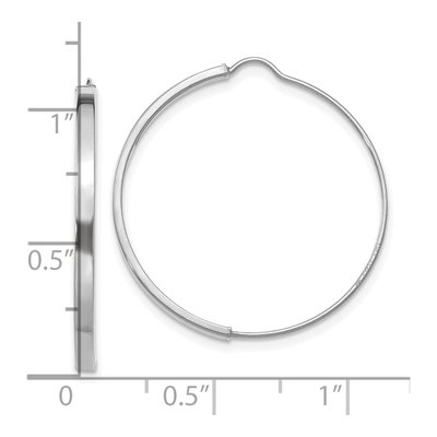 14K White Gold 27mm Wire Hoop Earrings – view 4