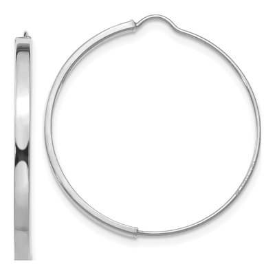 14K White Gold 27mm Wire Hoop Earrings