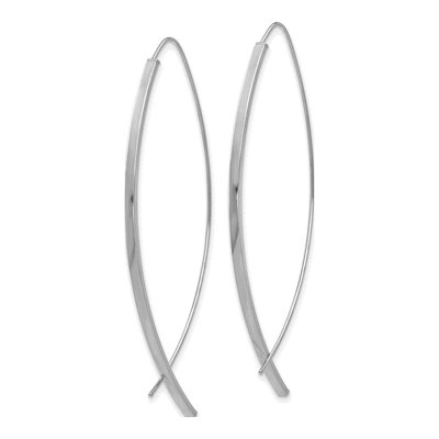 14K White Gold Square Tube Threader Earrings – view 2