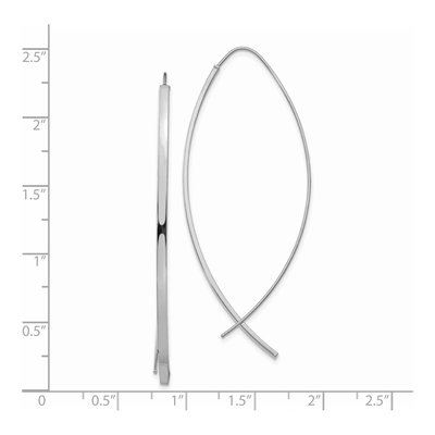 14K White Gold Square Tube Threader Earrings – view 3