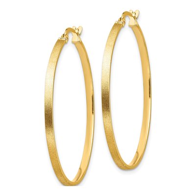 14K Yellow Gold Tube Hoop Earrings – view 3