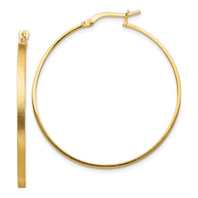 14K Yellow Gold Tube Hoop Earrings