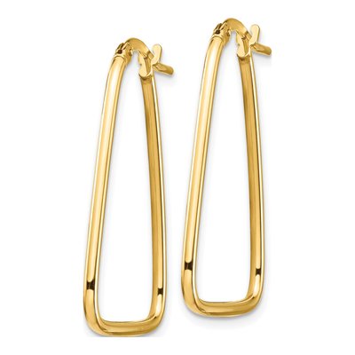 14K Yellow Gold Triangle Hoop Earrings – view 2