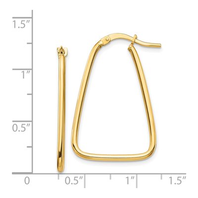 14K Yellow Gold Triangle Hoop Earrings – view 4