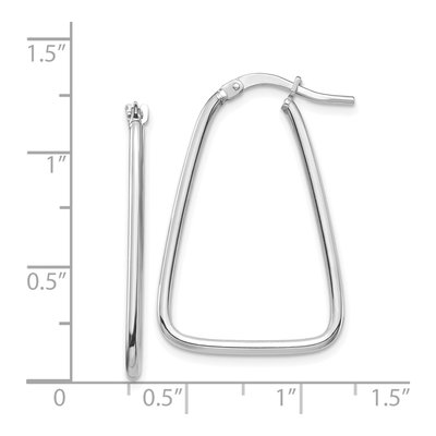 14K White Gold Triangle Hoop Earrings – view 5