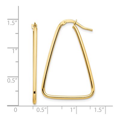 14K Yellow Gold Triangle Hoop Earrings – view 5