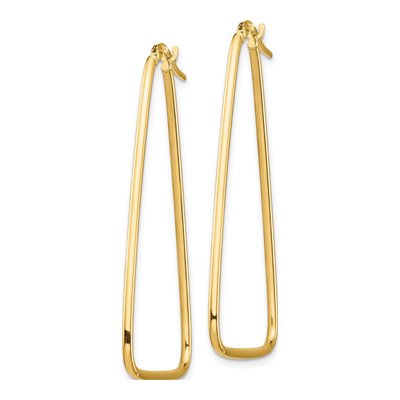 14K Yellow Gold Triangle Hoop Earrings – view 3