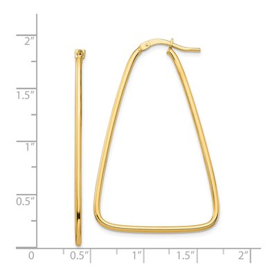 14K Yellow Gold Triangle Hoop Earrings – view 5