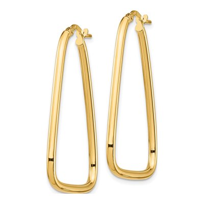 14K Yellow Gold Triangle Hoop Earrings – view 2