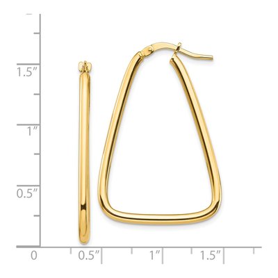 14K Yellow Gold Triangle Hoop Earrings – view 4