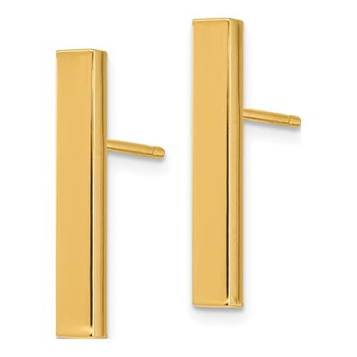 14K Yellow Gold Bar Dangle Earrings – view 2
