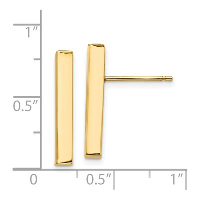 14K Yellow Gold Bar Dangle Earrings – view 4