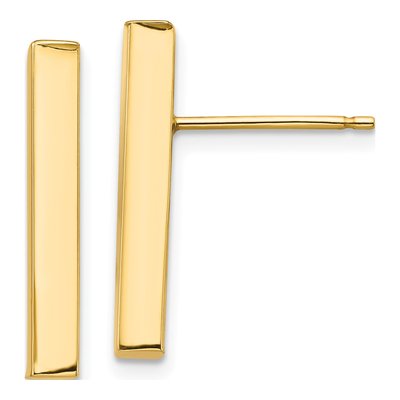 14K Yellow Gold Bar Dangle Earrings
