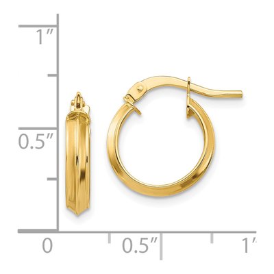 14K Yellow Gold 14mm Knife-Edge Tube Hoop Earrings – view 4